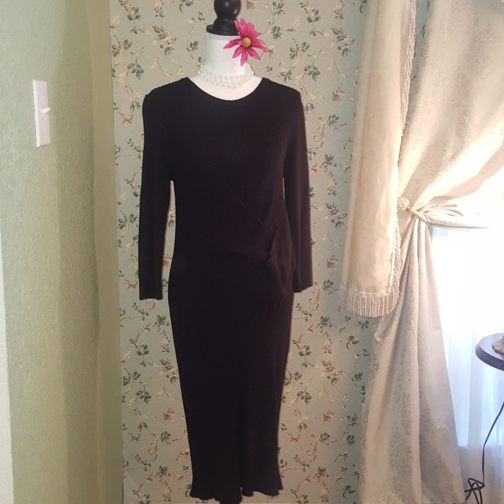 Black knit dress